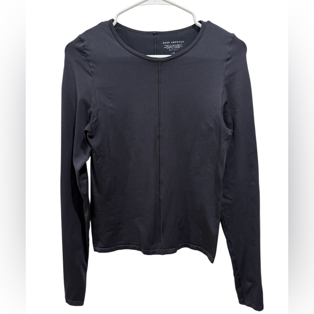 Good American Black Long Sleeve Tee